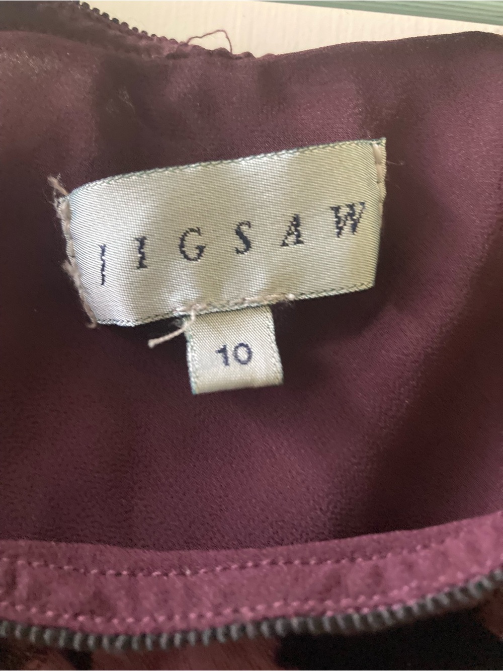 Jigsaw Black on Plum Silk Blend Velvet Skirt. - Picture 2 of 5
